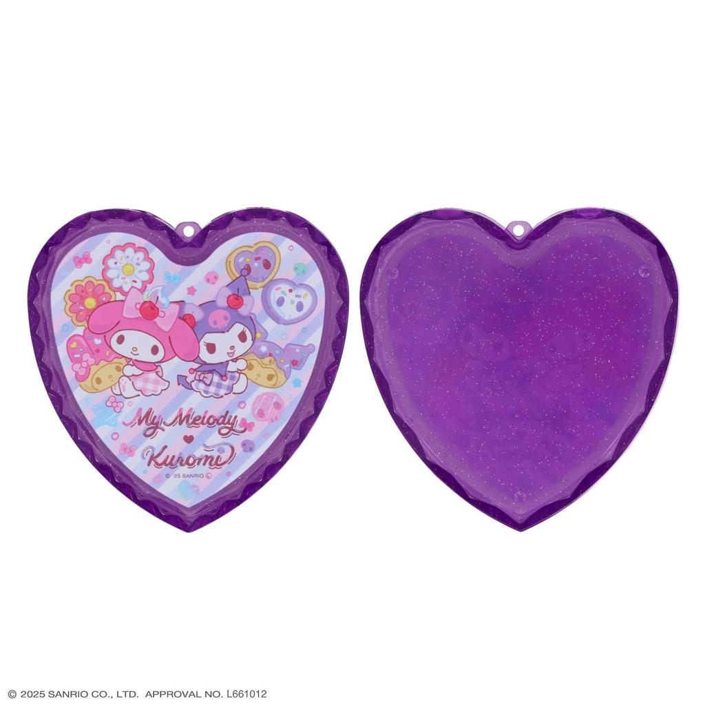 Shobido Sanrio Heart Case Cosmetic Set for Lip and Nail featuring Sanrio Characters Melody Kids, Care, (My & Kuromi)