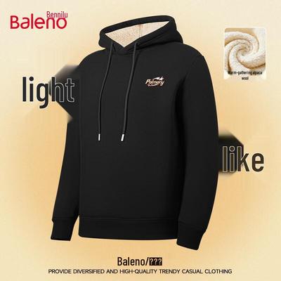 Baleno Men's Thickened Alpaca Fleece Hooded Sweatshirt