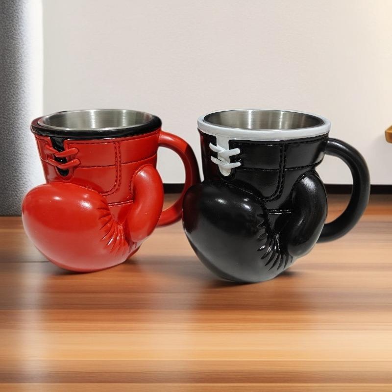 1PC Weird Boxing Gloves Mug Stainless Steel Cup Coffee Cup Resin Crafts Tabletop Ornament
