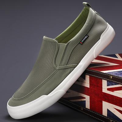 New Spring Men's Shoes Korean Style Fashion and Comfortable Flat Shoes Versatile Flat Shoes One-sole Canvas Shoes