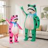 Costume da Rana Gonfiabile Leggero per Adulti, Tuta Gonfiabile con Soffiatore d'Aria, Scatola Batteria per Festa di Halloween, Vestito Verde Cartone Animato Cosplay Divertente