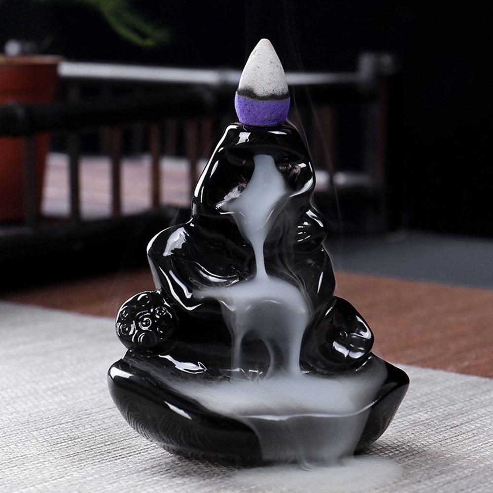 Ornaments Home Decor Aromatherapy Elegant Craft Backflow Ceramic Holder Incense Burner Smoke Censer