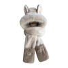 New winter fire fox ears warm plush ski scarf gloves integrated hat women's thickened three-piece set