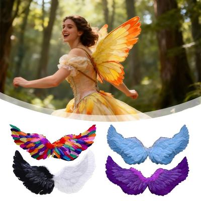Funny Princess Angel Wing Fairy Wings Dress UP Elastic Straps Butterfly Wings DIY Props Elf Cosplay Wing for Women Girls