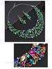 Exquisites europäisch-amerikanisches Kristall-Strass-Schmuckset für Hochzeiten & Abende - Statement-Ohrringe & Halskette