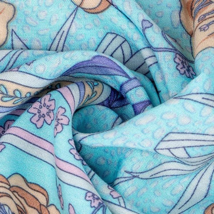 Summer Spring Floral Print Dress for Women Bohemia V-Neck A-Line High Waist Half Sleeve Mid-Calf Blue Pink Red Rose Sizes S M L XL