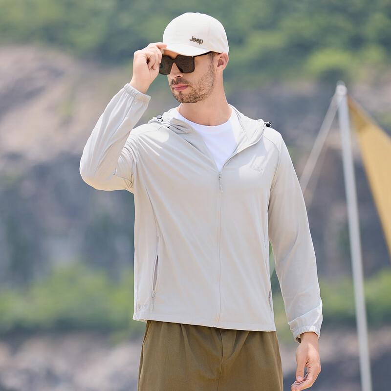 Jeep Men's Lightweight Hooded Sun Protection Summer Jacket
