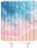 Pink Beach Ocean Shower Curtain Coastal Nautical Summer Tropical Blue Hawaii Seaside Sea Scene Waves Seacoast Hawaii Beachy