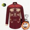 Embroidered Gold Double Dragon Tang Suit Men's Long-Sleeve Stand-Collar Outerwear