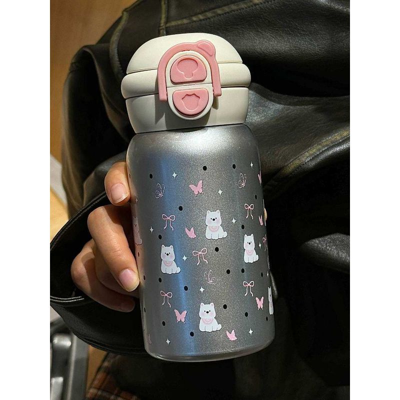 New Large-Capacity Thermos Cup Made of 316 Stainless Steel, High Aesthetic Value, Suitable for Students, with a Straw, for Home Use
