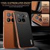 for Xiaomi Mi 15 14 Pro Ultra 13T POCO F6 X6 Pro F5 Case Carbon Fiber Texture PU Leather Cover Plating Bumper Soft Shell Fundas