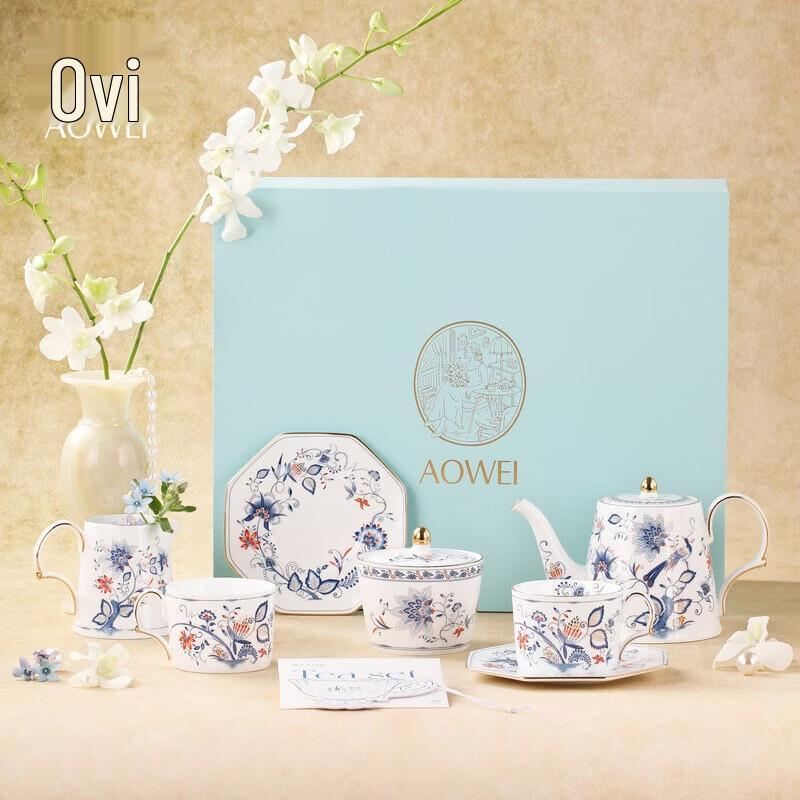 Aowei Jingdezhen Qing Ci Fu Ceramic Tea Set