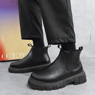 Bocanci Martin bărbați suprafață piele neagră high-top la modă bocanci din piele locomotive noi bocanci Chelsea pantofi bărbați