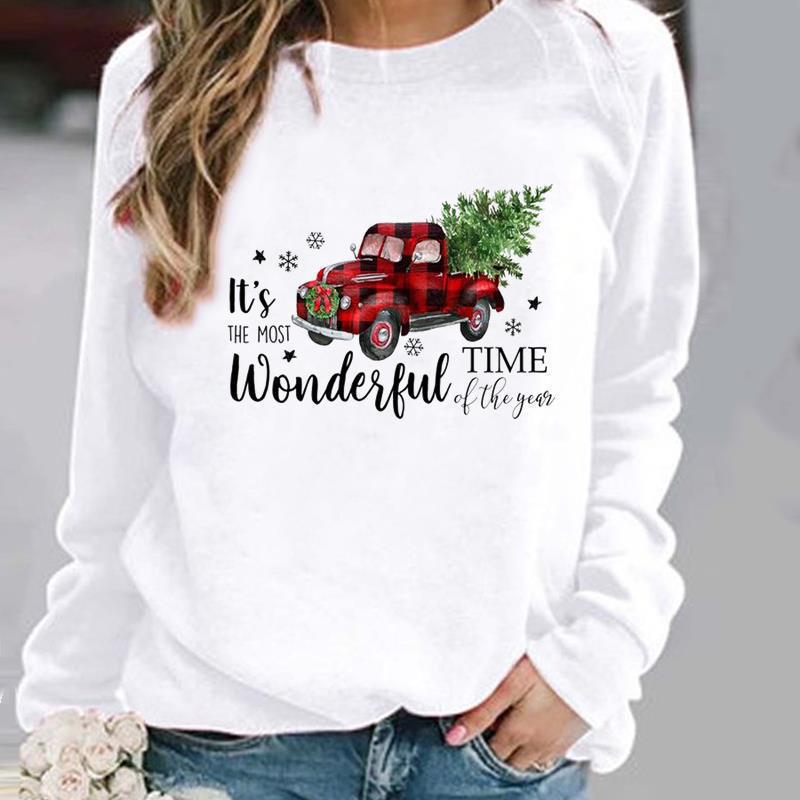 Women's Christmas Tree Style Pullover Hoodie