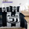 Juventus Streifen Sterne Dreiteiliges Set (1 Bettbezug + 2 Kissenbezüge, ohne Füllung) Bettbezug und Kissenbezug Weihnachts-Geburtstagsgeschenk