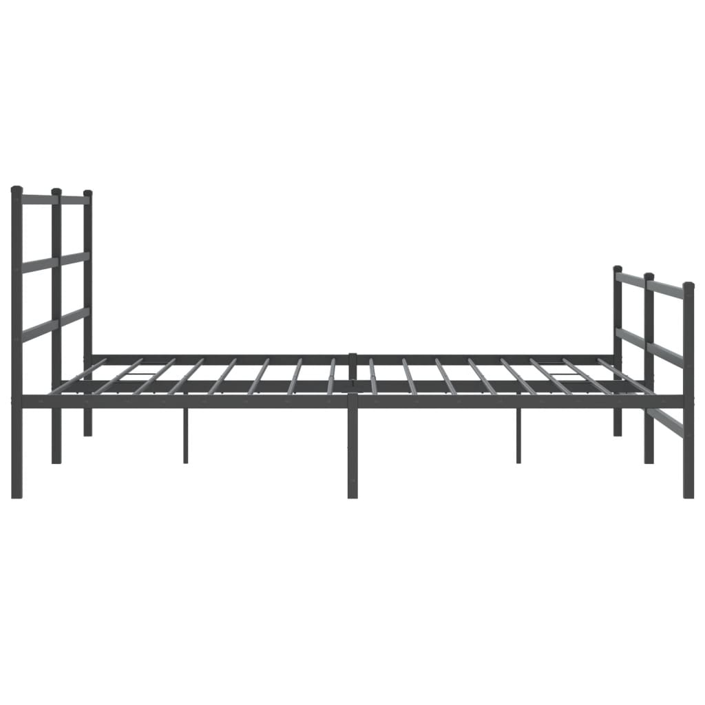 Vidaxl Metalowa Rama Łóżka Z Wezgłowiem I Zanóżkiem, Czarna, 183X213Cm