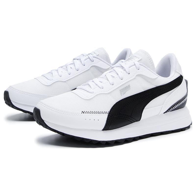 Puma Road Rider Fabric Synthetic Leather Comfortable Daily Low-Top Lifestyle Shoes Unisex Sneakers White Black 397432-05