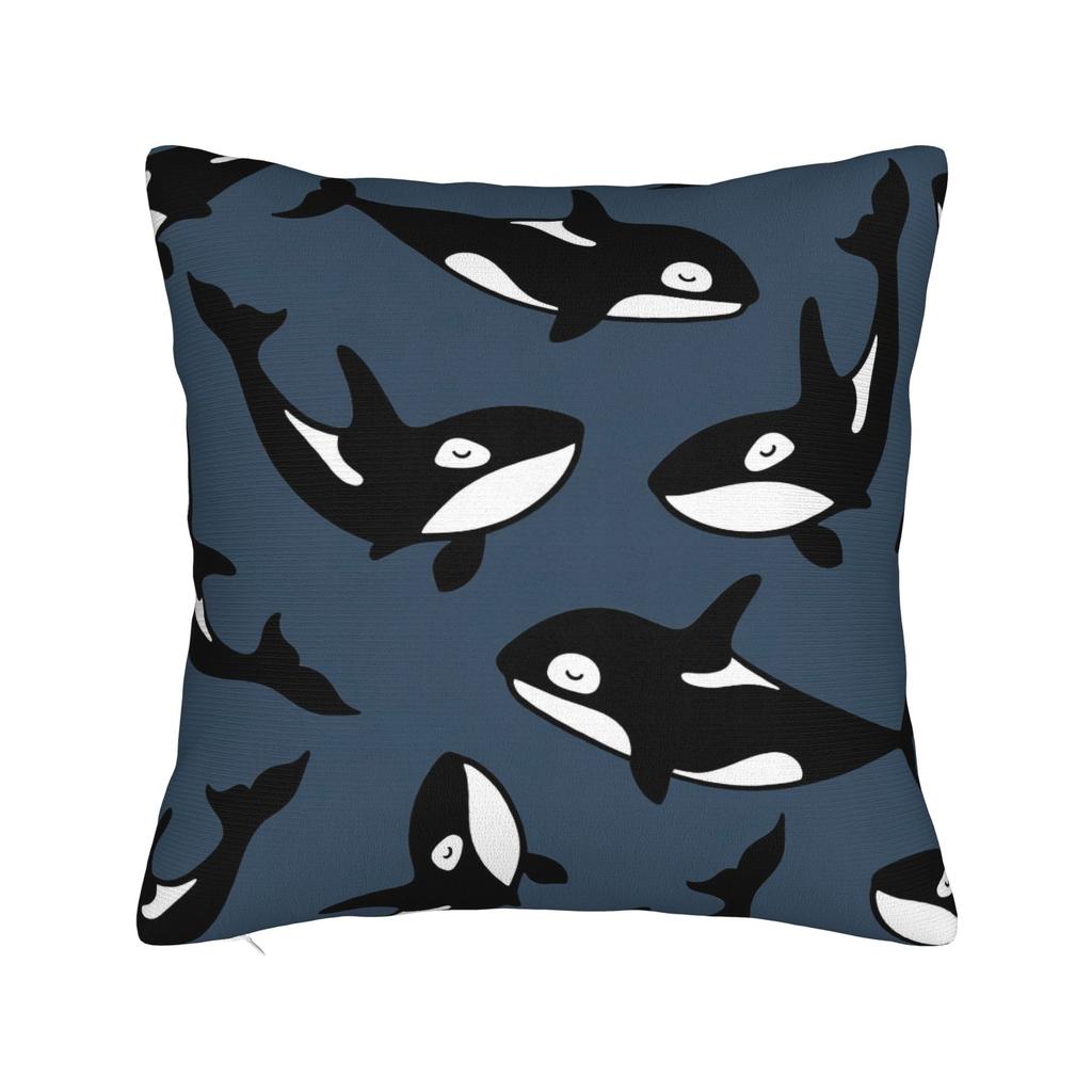 Orca Whale Patterns Pillow Case Comfy Pillow Cover For Sofa Car Home Decor Morden Cushion Cover