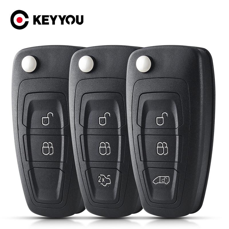 KEYYOU 1PCS 2/3 Buttons For Ford Focus Fiesta 2013 Fob Case FO21 HU101 Blade Folding Key Shell Remote Car Case
