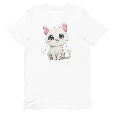 White Cat Hearts Graphic Tee