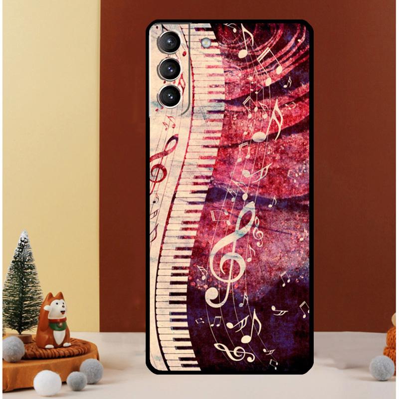 Piano Keys Musical Case For Samsung Galaxy S24 S26 Ultra S22 S23 S25 Ultra S20 S21 Plus S10 S25 FE Cover Funda