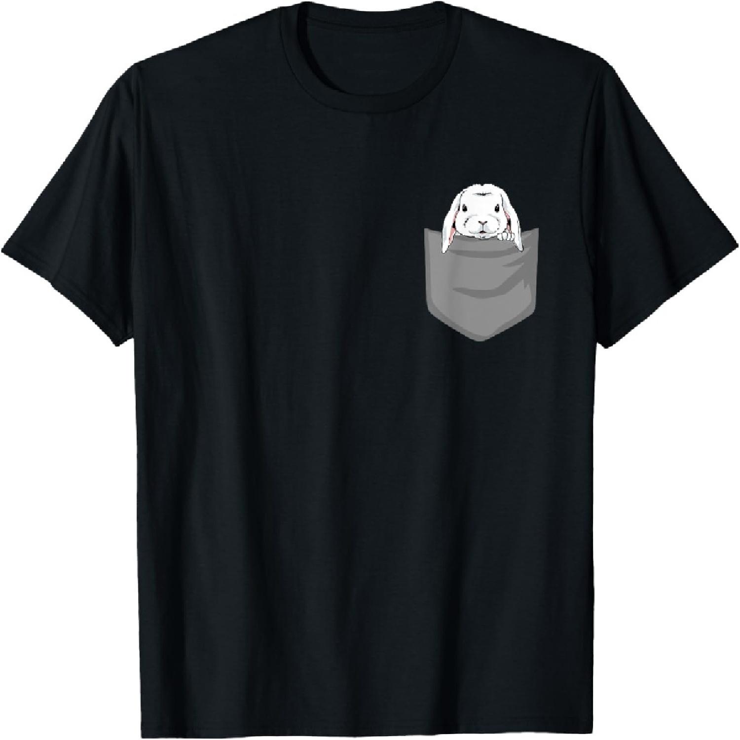 Rabbit in chest pocket, funny rabbit T-Shirt XXXXXL разноцветный