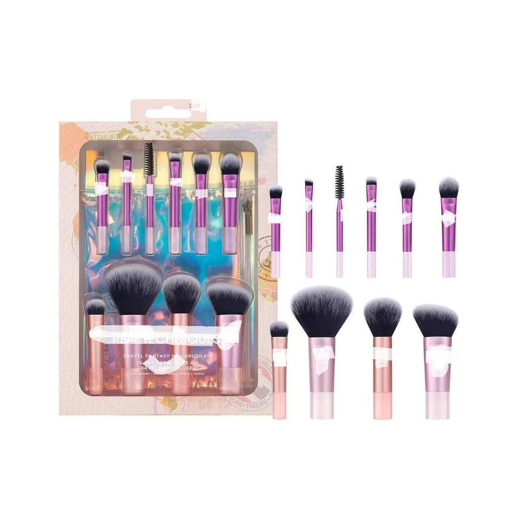 Set Complet de Pensule de Machiaj Seria RT: Pensule pentru Fard de Obraji, Pensule de Estompare, Pensule pentru Fard de Ochi și Burete de Machiaj