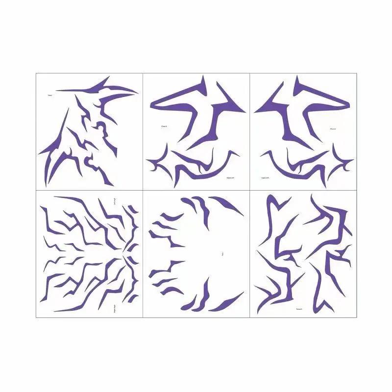 Laser Kpop Dämonenjäger Rumi Kang Temporäres Tattoo Sticker Gesichts- und Körper-Tattoo-Sticker für Halloween-Partygeschenke