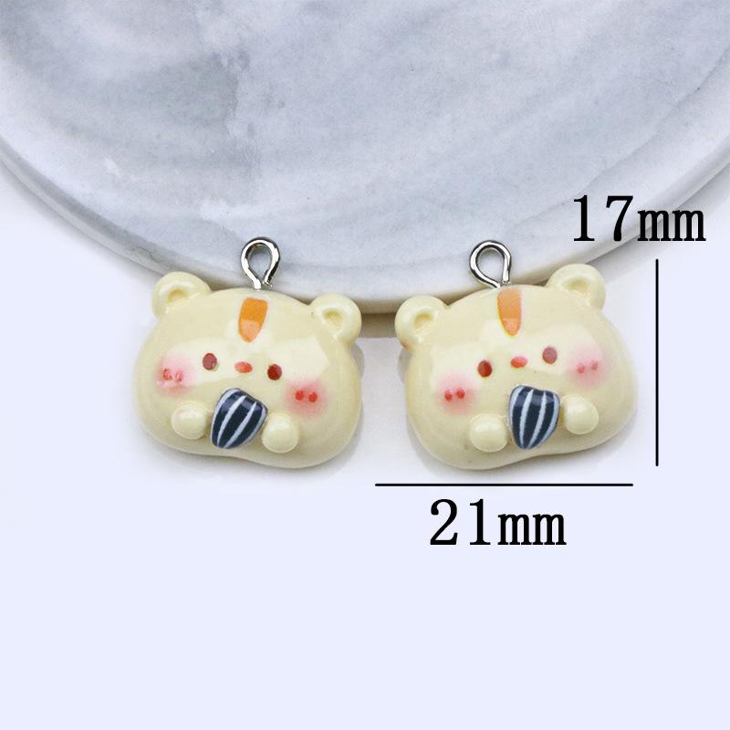 7pcs Cute Animal Resin Pendants Cartoon Panda Bear Panda Rabbit Pendant for Earring  Necklace Keychains Diy Jewelry Make