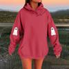 Women's Solid Color Long Sleeve Casual Halloween Print Pullover Hooded Sweatshirt