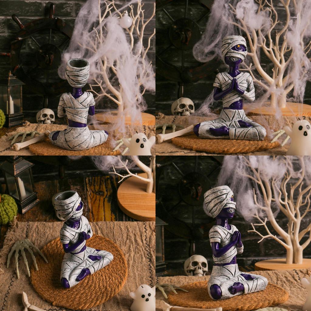 Halloween Lila Mumie Tischdekoration Mit Einzigartigem Harz-Skelett-Design Für Festliche Eleganz