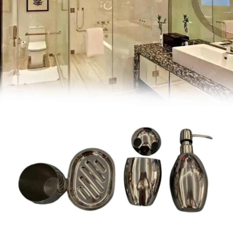 Stainless Bathroom Steel Set Storage Lotion Bottle Washbasin Cup Tool Durable