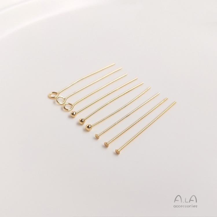 Pin T Cap Rotund cu 9 Pini Umplut cu Aur de 14K pentru Bijuterii DIY și Accesorii de Mărgele