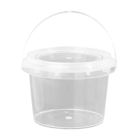 10Pcs Plastic Drink Buckets with Lids And Handles Party Cups for Cocktails Ice Cream Snacks Reusable Food Containers for Summer Beach Bar Beer