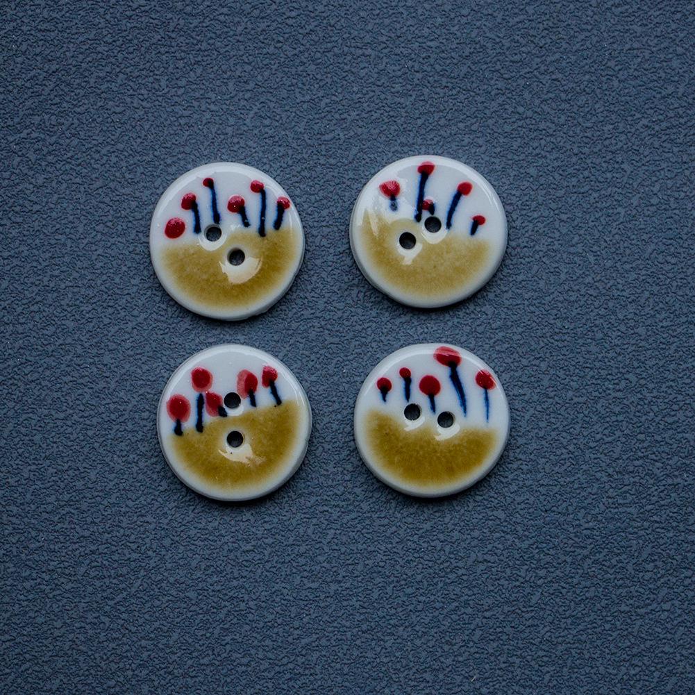 20mm Handmade Ceramic Buttons for DIY Accessories and Jewelry
