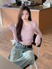 Sweet Hanging Neck Fake Two Pieces Tops Women Korean Chic Bottoming Slim T-Shirt Harajuku Fashion Casual Clothes Autumn 2024 New