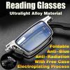 Folding Reading Glasses for Men and Women All Metal Frame Anti-blue Light Eyeglasses with Free Case Clear Eyewear Gafas