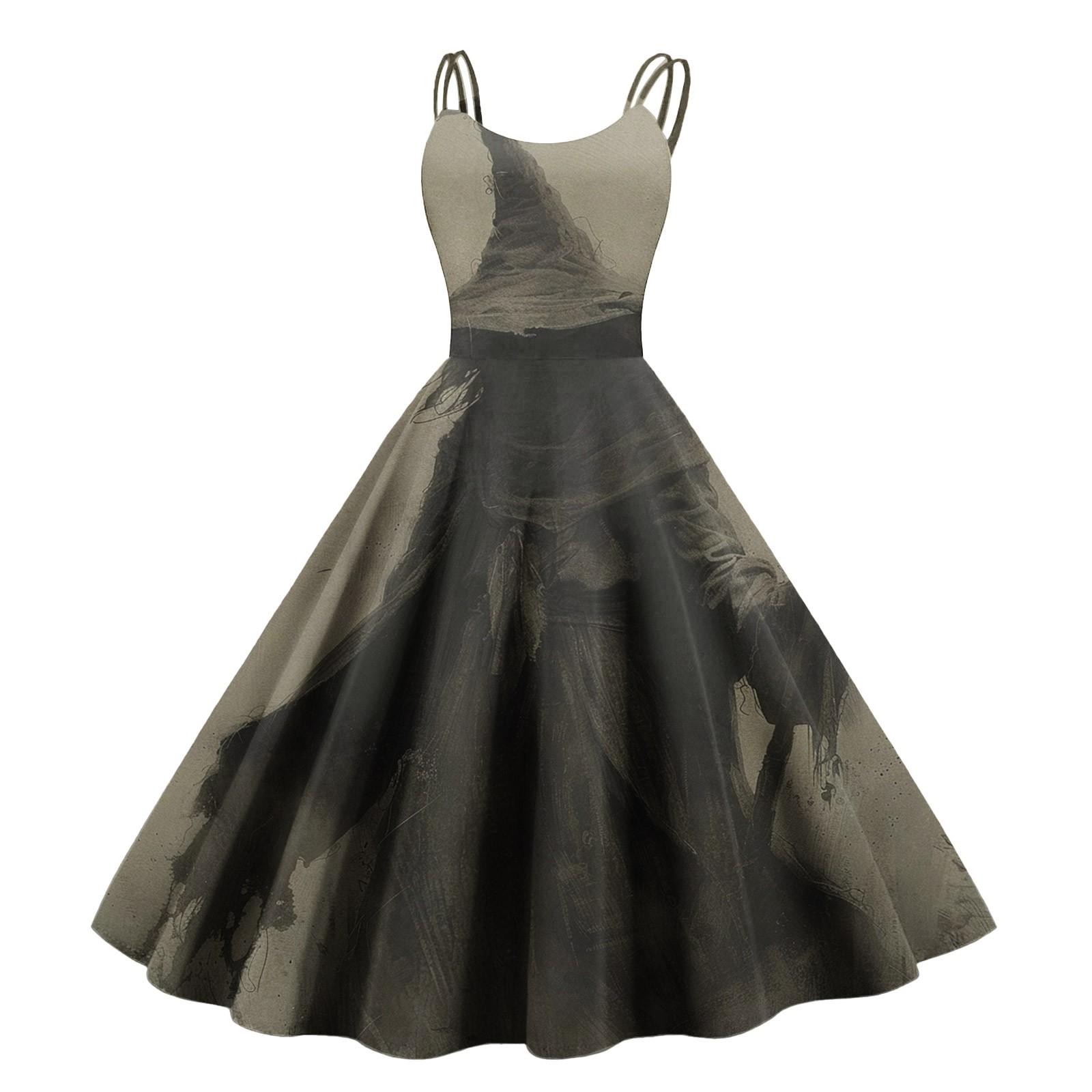 

Женское модное платье с принтом на Хэллоуин, сексуальное, с открытыми плечами, винтажное XXL