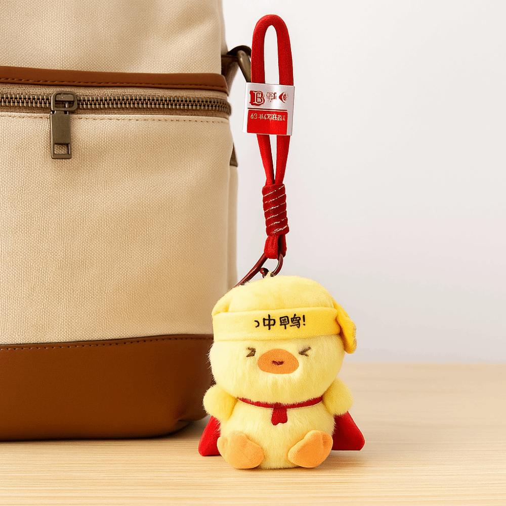 PP Cotton Duck Plush Keychain Fluffy Soft Stuffed Animal Keyring Cute Duck Pendant Doll Kids Baby