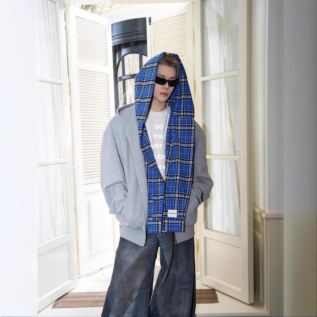Men's Two-Piece Look Cardigan Hoodie, Spring/Autumn 2024 Trend, Heavyweight Patchwork Zipper Jacket