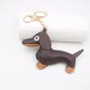 Dachshund Leather Keychain - Women's Puppy Pendant Accessory