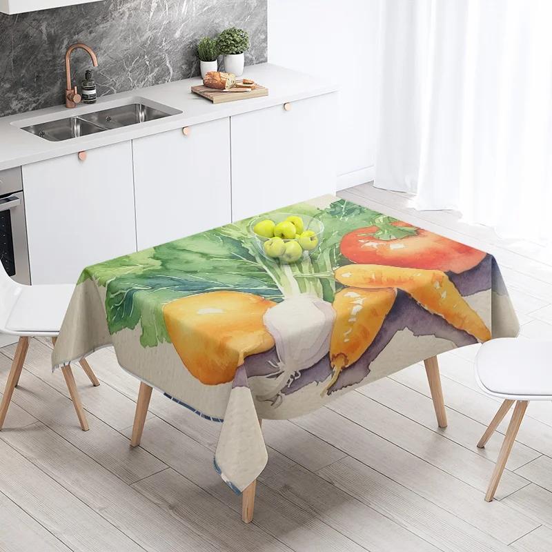 Abstrakte Kunst Lebensmittelillustration Tischdecke Ölbeständige Tischdecke Wasserdichte Picknick-Stoff Nordische Heimdekoration