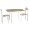 Dining Set 2-Piece, Folding Table, 2 Chairs, 110x70x75 Cm, White and Natural