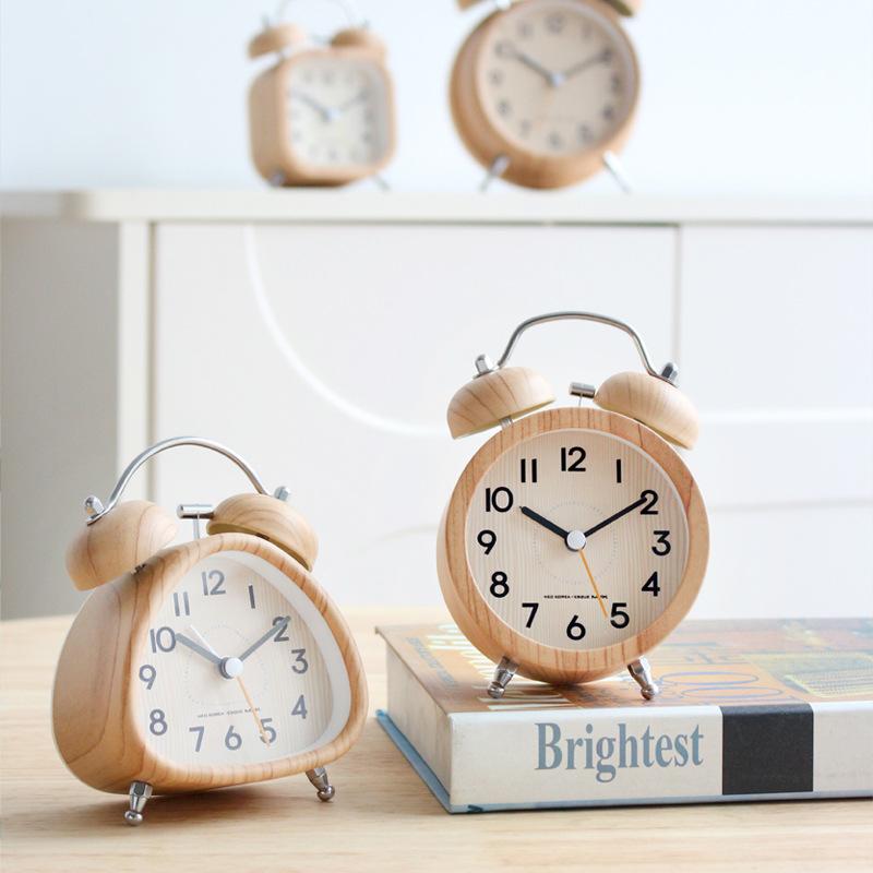 Bedside alarm clock creative student metal ringing mechanical alarm clock children cute luminous mute simple
