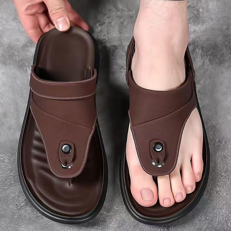 Fashion 2025 Summer New Designer Flip Flops for Men Fashion Casual Outwear Solid Color Sandals Male Anti-slip Beach Slipper Shoes Man