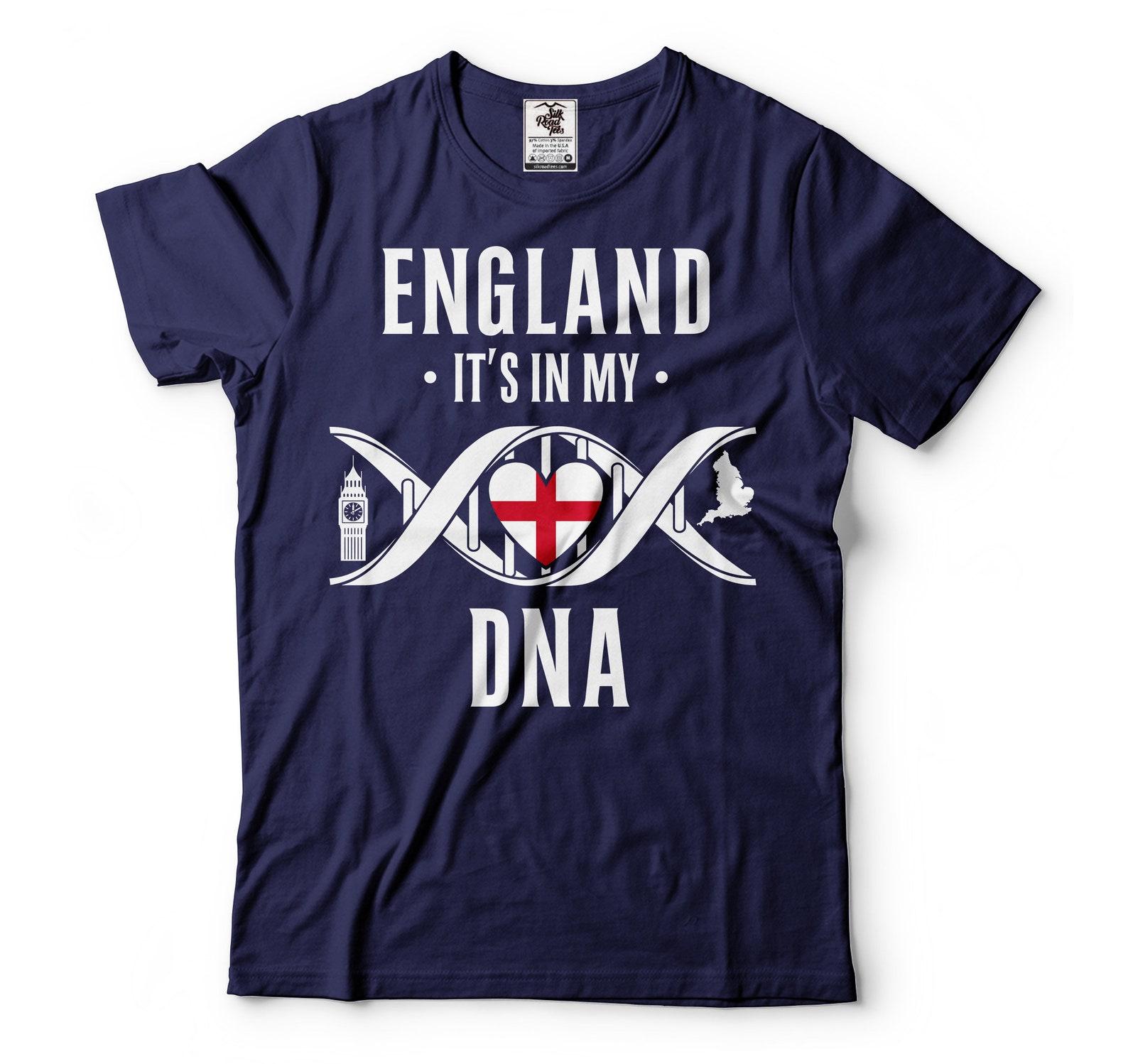 England DNA Flag T-Shirt: Patriotic English Pride Gift S