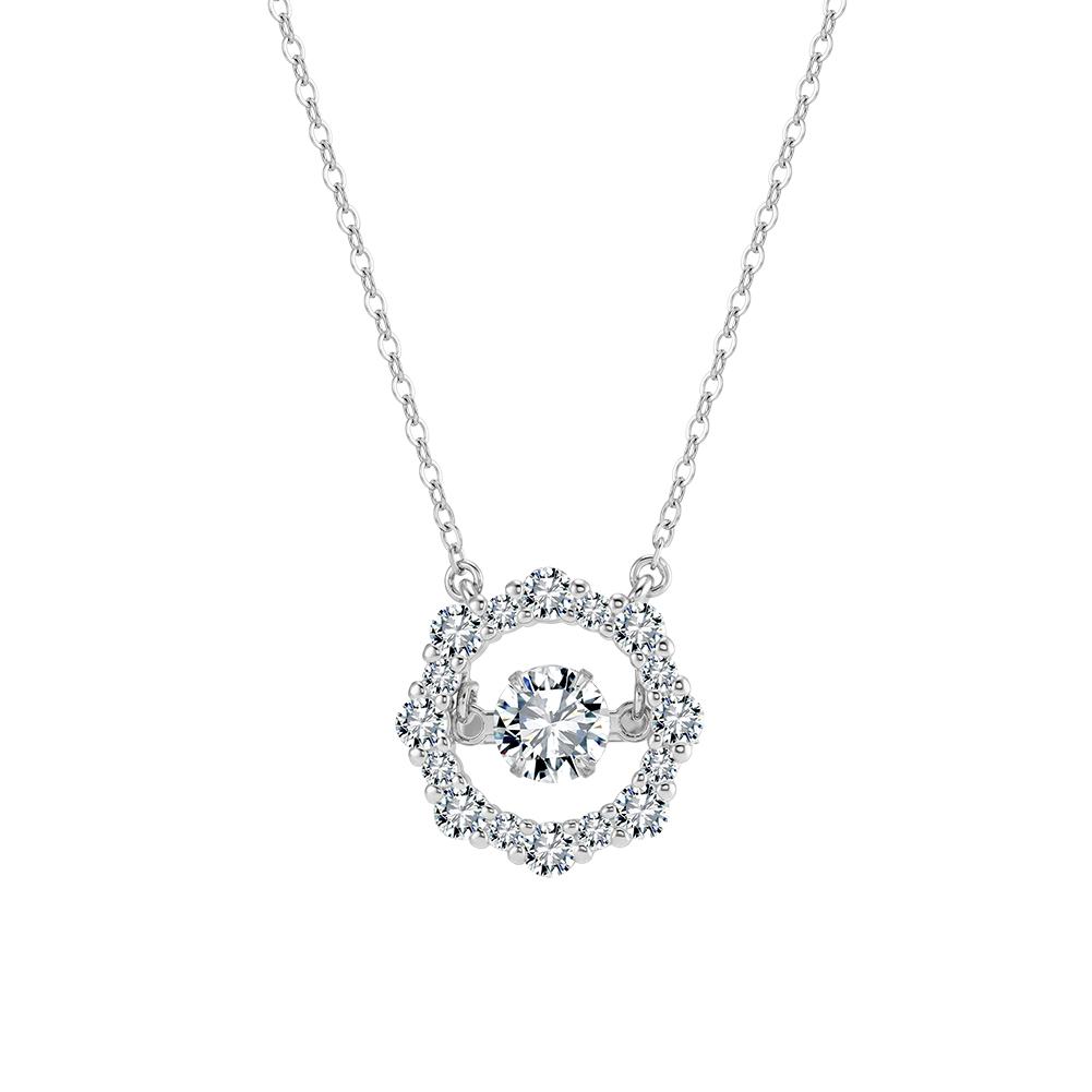 ORSA JEWELS Exquisite 925 Sterling Silver D Color VVS Moissanite Pendant Necklace for Women Elegant Wedding Fine Jewelry MON19