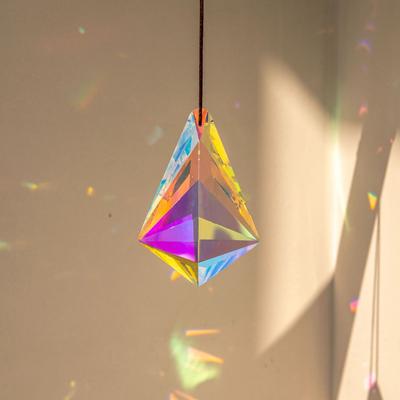AB Shiny Colorful Crystal Multi-faceted Prism Pendant, Sun Catcher, Light Catcher, Rainbow-making Hanging Decoration