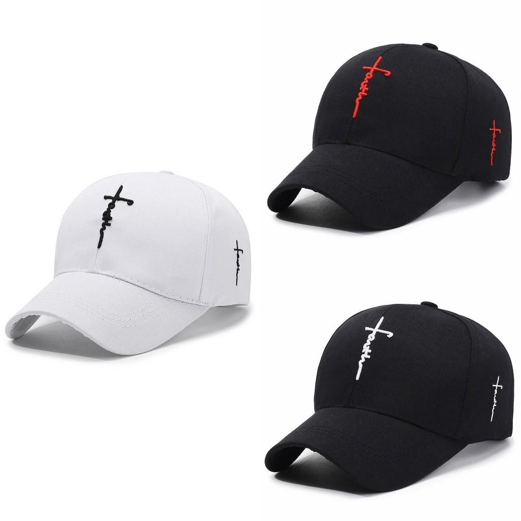 English Embroidered Cross Baseball Cap Adjustable Peaked Caps Sun Protection