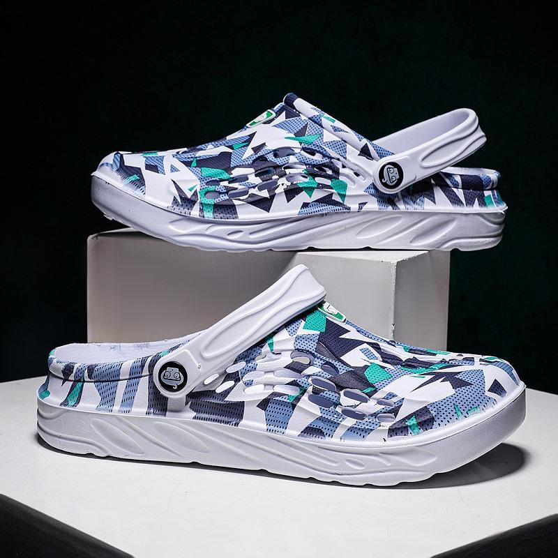 

Summer Beach Sandals Couple Fashion Casual Slippers Breathable Non-Slip Outdoor Garden Shoes 49 синій